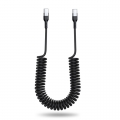Gekrulde USB-C naar USB-C kabel - 2 meter - zwart